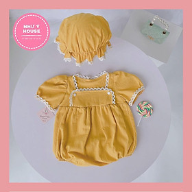 Body vàng cho bé gái ̀ mũ + NHƯ Ý HOUSE'S- váy body trẻ em hàng thiết kế cao cấp