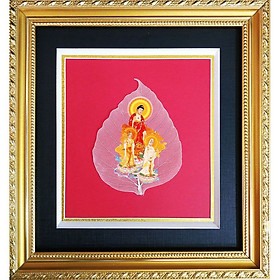 Hình Phật treo tường trang trí nhà cửa mẫu Địa tạng bồ tát, phật adida, thích ca mâu ni, Tranh Lá Bồ Đề In Hình Phật HPB-103