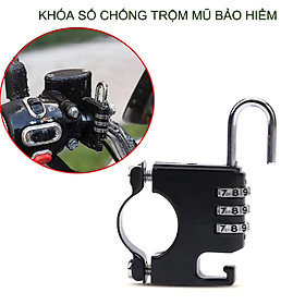 Hình ảnh Khóa số chống trộm mũ bảo hiểm gắn tay lái xe máy, xe đạp, xe điện, có thể thay đổi mã số