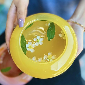 Bát Minh Đường Tụ Thủy Thả Hoa Thờ Thần Tài Đá Mã Não Cao Cấp - Đường Kính 15cm