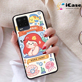 Ốp lưng iCase dành cho Realme 8 4G chất liệu viền dẻo lưng cứng nhám TPU có hai lỗ xỏ dây đeo in nổi 4D hình bộ sưu tập Color Fun 07