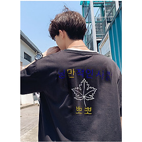 Áo Nam Form rộng chất vải cotton Trùm Unisex in decal hình Hàn Quốc LEAF