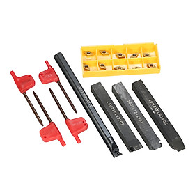 Bộ 10 Miếng Chèn Cacbua DCMT0702 + 4 Cờ Lê + 4 Thanh Chà Nhám (S12M-SSDUCR07/SDNCN1212H07/SDJCL1212H07/SDJCR1212H07)