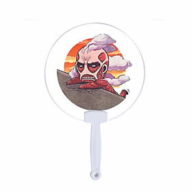 Quạt tròn cán nhựa IN HÌNH Attack On Titan anime chibi