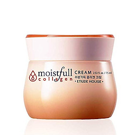 ETUDE HOUSE Moistfull Collagen Cream, Soft Moist Gel Type Moisturizing Facial Cream, 63.4% Super Collagen Water & Bobab Water Makes Skin Plumpy with Long Lasting Moist, 2.53 Fl Oz