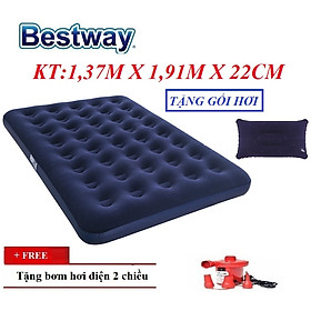 Đệm hơi Nệm hơi Bestway 67002 cỡ 137 x 191 x 22 CM kèm bơm hơi + GỐI HƠI