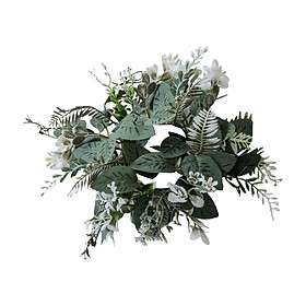 Greenery Candle Wreath Pillar Candle Rings Wreath Pillar Candle Holder Candle Garland  for Bar Dining Table Party Living Room Decoration