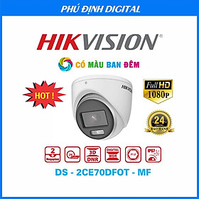 Mua ( CHÍNH HÃNG) Camera HDTVI dome Hikvision FULL COLOR 2mp mã DS-2CE70DF0T-MF - Hàng Chính Hãng