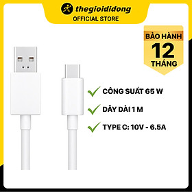 Mua Cáp Type C SuperVOOC 1m OPPO DL129 Trắng - Hàng chính hãng