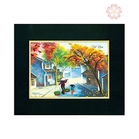 “Tranh Quilling Nghệ Thuật Giấy Xoắn – Phố Cổ Việt Nam Một Chiều Mùa Thu | Kích Thước 25 x 20 cm – Trang Trí & Quà Tặng Handmade”
