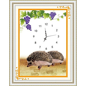 Tranh thêu đôi nhím con