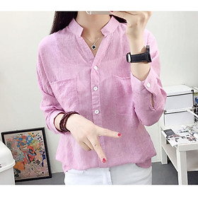 Áo sơ mi ARCTIC HUNTER, áo sơ mi đũi nữ, áo sơ mi tay lỡ cổ V nhiều màu lựa chọn AH99