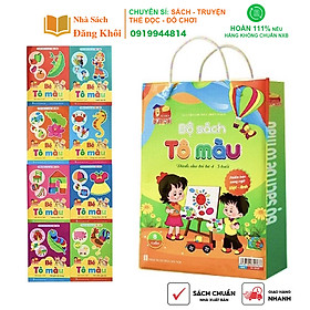 Sách - Tập Tô Màu Cho Bé Từ 4-5 Tuổi Bộ 8 Quyển Tô Màu Song Ngữ Anh Việt