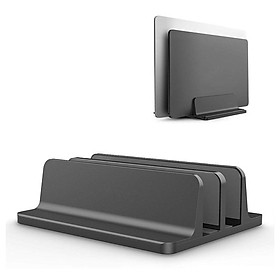Giá đỡ nhôm nguyên khối hai khe kẹp dựng đứng dành cho Laptop Macbook Ipad Surface