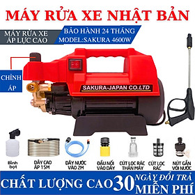 Mua Máy rửa xe Sakura 3500W - Lõi đồng 100%- Máy rửa xe bảo hành 24 tháng - Máy xịt rửa gia đình tặng bình bọt