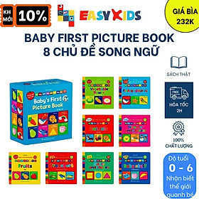 Bộ Sách - Baby First Picture Book - Song Ngữ Anh Việt - Bìa Cứng 8 Chủ Đề Quét QR File Nghe