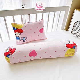 Bộ gối nằm gối ôm cho bé Katina House, gòn lông vũ nhân tạo vải tencel mềm thoáng mát