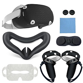 【COD】 7 Pcs Vr Headset Accessories Protective Case Kit Anti-slip Anti-fall Handle Mask Host Cover Compatible For Oculus Quest2