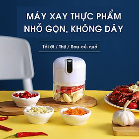 Mua Máy Xay Mini Cầm Tay Sạc Pin Đa Năng  Xay Tỏi Ớt  Thịt  Rau Củ Quả