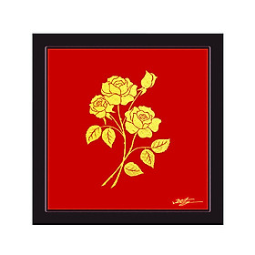 Tranh Hoa Hồng dát vàng 01