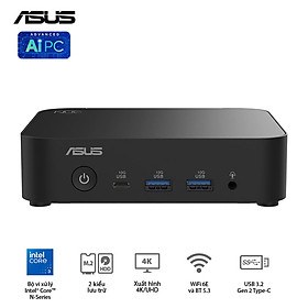 Máy tính siêu nhỏ Mini PC ASUS NUC 14 Essential RNUC14MNK1500000 (INTEL CORE N150/RAM DDR5/WIFI6) - Hàng chính hãng - BareBone (chưa gồm RAM và ổ cứng)
