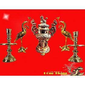 Mua Bộ ngũ sự đỉnh đồng lư hương tròn cỡ số 3VT