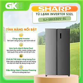 Mua TỦ LẠNH SHARP 532L SJ-SBX530V-SL - Hàng chính hãng( Chỉ giao HCM)