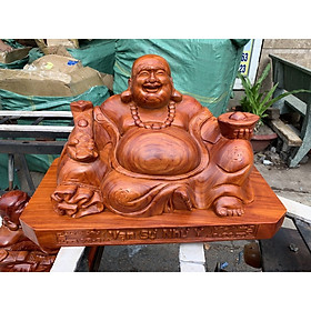 Tượng Phật Di Lặc gỗ hương ngang 40cm