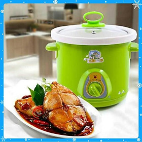 Mua Nồi tiềm - Nồi nấu thức ăn chậm  nấu cháo ăn dặm cho bé 1.5L - Màu ngẫu nhiên - Hàng Chất Lượng