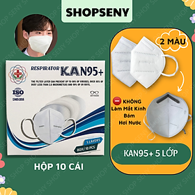Khẩu trang N95 5 lớp kháng khuẩn cao cấp Khánh An hộp 10 cái mút đệm mũi cực êm không mờ kính KAN95