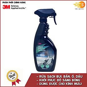 Chai xịt vệ sinh làm sạch kính, gương, đèn xe siêu sạch 3M PN38191LT 400ml - Rửa sạch vết bẩn, dầu mỡ, khôi phục lại độ trong suốt của kính