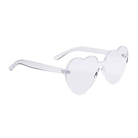 Heart Shape Rimless SunglassesTransparent Candy Color Eyewear