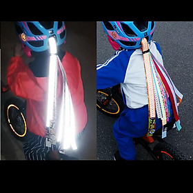 Bike Bicycle Tassels Reflect Light Handlebar Scooter Helmet Streamer Orange