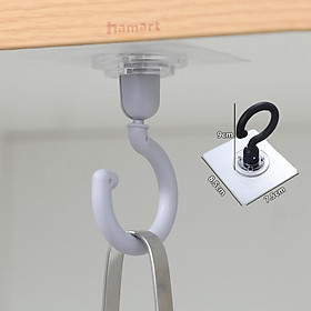 Mua Móc Nhựa Xoay 360˚ Cỡ Lớn Dán Tường Trần Nhà Treo Màn Hình Lưỡi Câu Siêu Dính Treo Đồ Đa Năng - Móc Nhựa Xám 360º