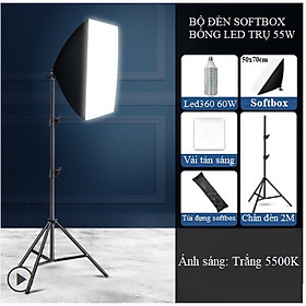 Đèn Softbox Led360 5500K 60W HL Lighting Chụp Ảnh Quay Video Phòng Studio, Thiết Bị Ảnh Hàng Chính Hãng