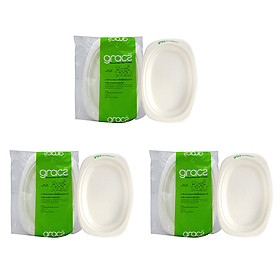 Combo 3 Gói ( 30 Cái ) Dĩa Oval 6.5in - Bao Bì Gracz Từ Bã Mía