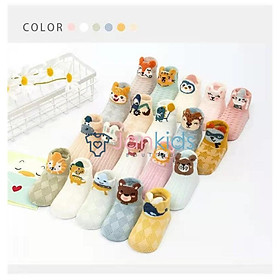 Set 5 đôi tất lưới cotton ROBIBABI thoáng khí mềm mịn cho bé mẫu mới nhất 2021