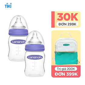 Combo 2 bình sữa cổ rộng lansinoh 160ml