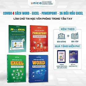 Combo 4 Sách Word - Excel - Powerpoint - 36 Biểu mẫu Excel kèm Video bài giảng & Sổ tay 250 phím tắt