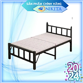 Mua Giường gấp đôi giá rẻ ( KHÔNG ĐỆM ) NIKITA - Khung thép  mặt gỗ  gấp gọn tiện lợi