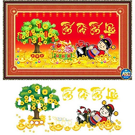 Mua Tranh đính đá Tấn Tài Tấn Lộc DF300 (80x50cm) chưa đinhz