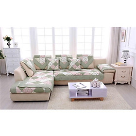 Mua Thảm sofa - Xéo ô vuông hồng xanh lá -TSF013