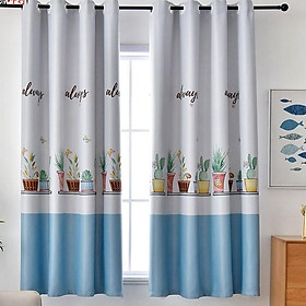 Mua Rèm cửa che nắng rèm trang trí chậu hoa xinh cao 2m (nhiều size) MÀU HỒNG  XANH