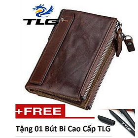 Mua Ví nam da bò cao cấp Đồ Da Thành Long TLG 40576 tặng 01 bút bi cao cấp TLG
