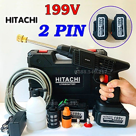 Máy rửa xe cầm tay 2 pin 199V siêu trâu - Hàng lõi đồng không chổi than - Chuyên dùng tưới tiêu xịt rửa tiện lợi cực khỏe