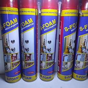 KEO S-FOAM - Chai bọt xốp cách âm, cách nhiệt S Foam 900G dùng tốt cho tủ lanh -keo bọt xịt