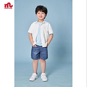 Quần short jean bé trai 3-11 tuổi 15-40kg RIOMIO sooc bò ống rộng cạp chun