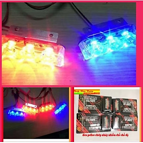 BỘ 2 ĐÈN LED CHỚP KIỂU CẢNH SAT NHẤP NHÁY MÀU XANH ĐỎ LẮP XE MÁY ÔTÔ XE ĐIỆN 