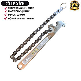 Cờ lê xích thép trắng 9 inch/ 220mm, mỏ lết xích siêu cứng, cờ lê răng cưa mở nắp lọc dầu nhớt, vam tháo cốc lọc dầu