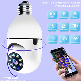 Hình ảnh CAMERA YOOSEE IP HÌNH BÓNG ĐÈN 8 LED MẪU MỚI 2.0MPX - MÃ HK211 - XOAY 360 ĐỘ